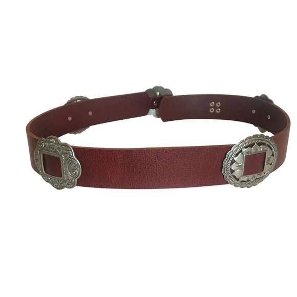 IDYLLWIND M. LAMBERT Womens XL (39-43) Brown Leather Concho Belt main image 15